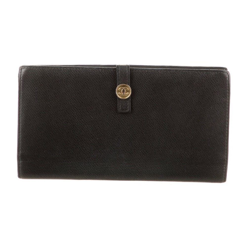 Authentic Chanel Black Leather CC Emblem Wallet - Picture 1 of 7